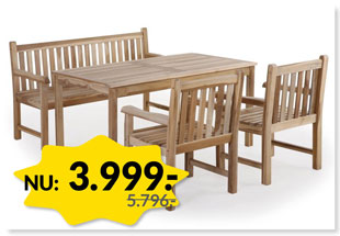 Solo Teak Havemøbelsæt - VINTERUDSALG